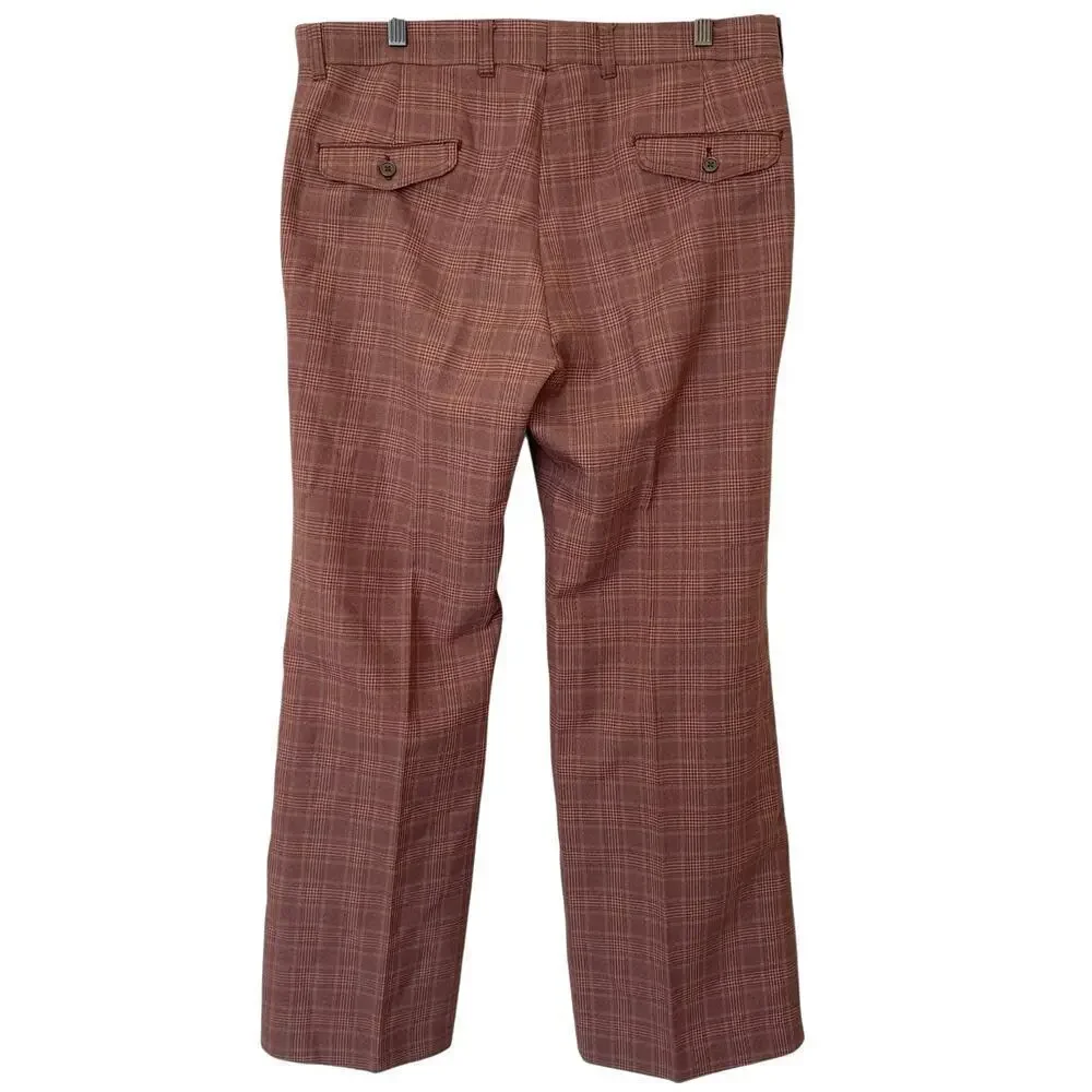 LEVI'S Vintage 70's Panatela Plaid Flare Bell Bottom Retro Disco Pants, 35X30
